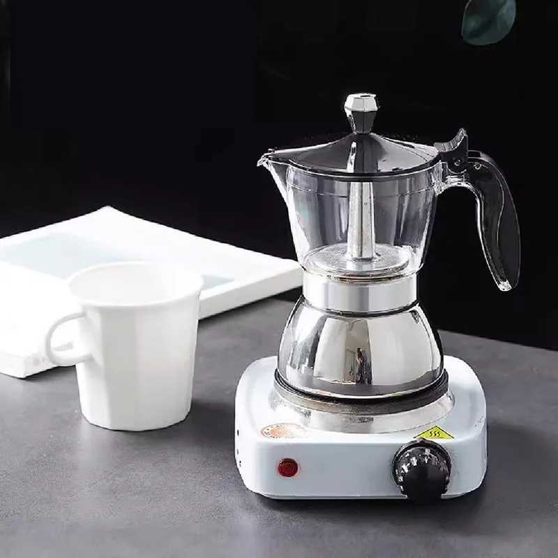 Transparent Moka Pot 46 Cups Household resso Italian Coffee Brewing Kettle for Electric Stove Stainless Steel Moka Pot Y251020