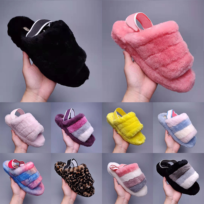 Designer Women Slippers Fluff Slide Slides Sandal Ladies Womens Fashion Shoes Sandals Winter Slipper Furry Fuzzy Soft House Yellow Blue Red Fur Fluffy Slippers