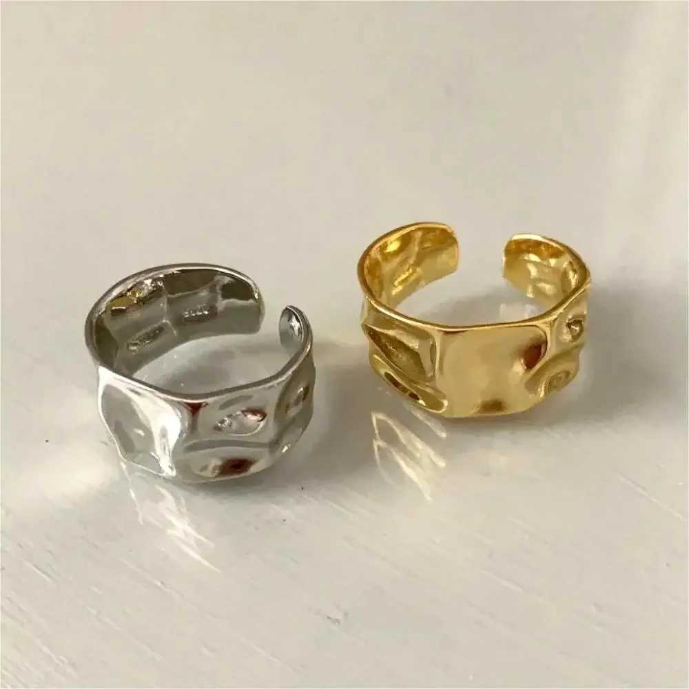 13 PCS Double Row Stackable Open Resizable Wave StainlESS Steels Ring Gold Silver Color Minimalist Irregular Rings J251020
