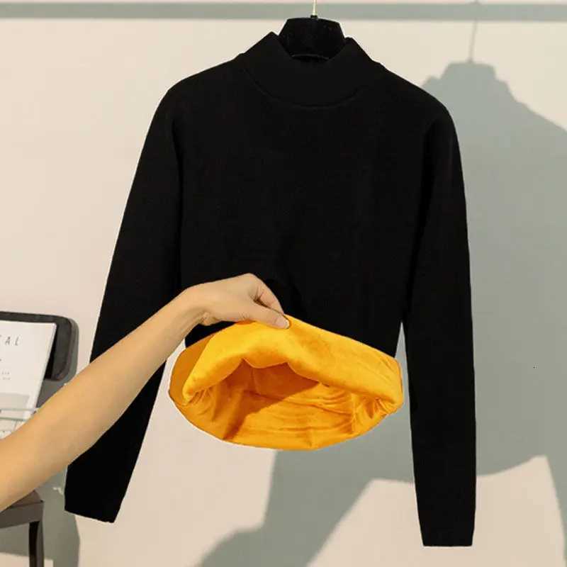 Winter Fleece Thicken Warm Tops Women Thermal Underwea Oneck High Elastic Comfort Autumn Long Sleeve Tshirts Clothes UnderwearT251020