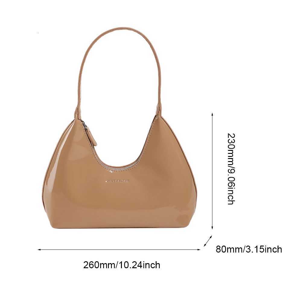 Women Patent Leather Tote Bag Versatile Fashion Shoulder Bag Casual Satchel Hobo Bag Underarm Bag Girl Shopper PurseT251020