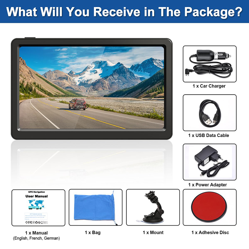 9 Inch Car GPS Navigator Bluetooth AVIN With Voice Guidance and Speed Camera Warning 2D&3D Map World Maps Free Lifetime Map - view 8