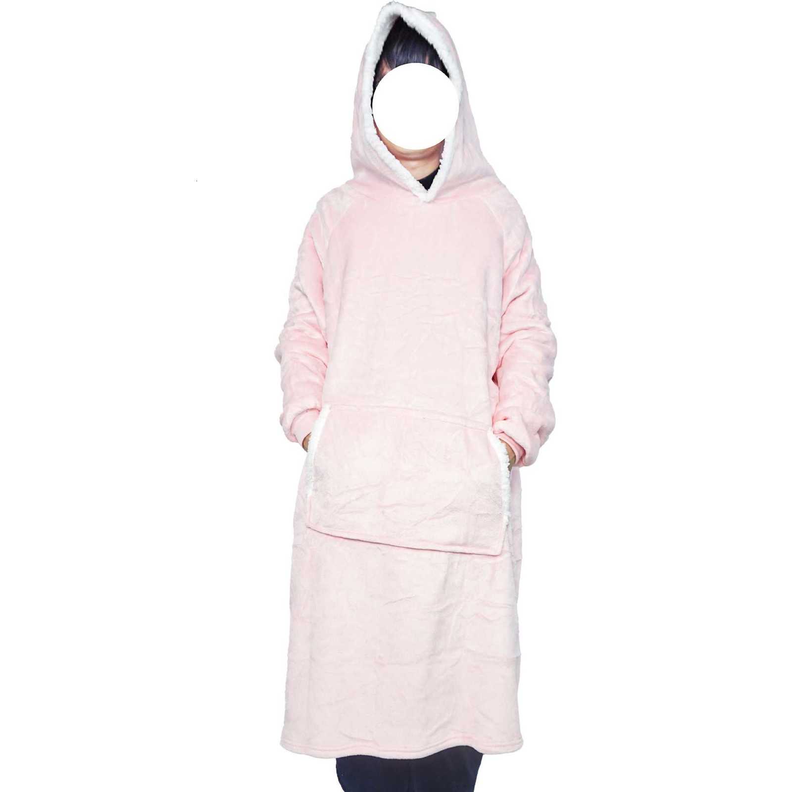 Long Thickened TV Blanket Lazy Blanket TV Blanket Extended Sleep Robe Couple ParentChild Homewear Pullover Pajamas Y251020