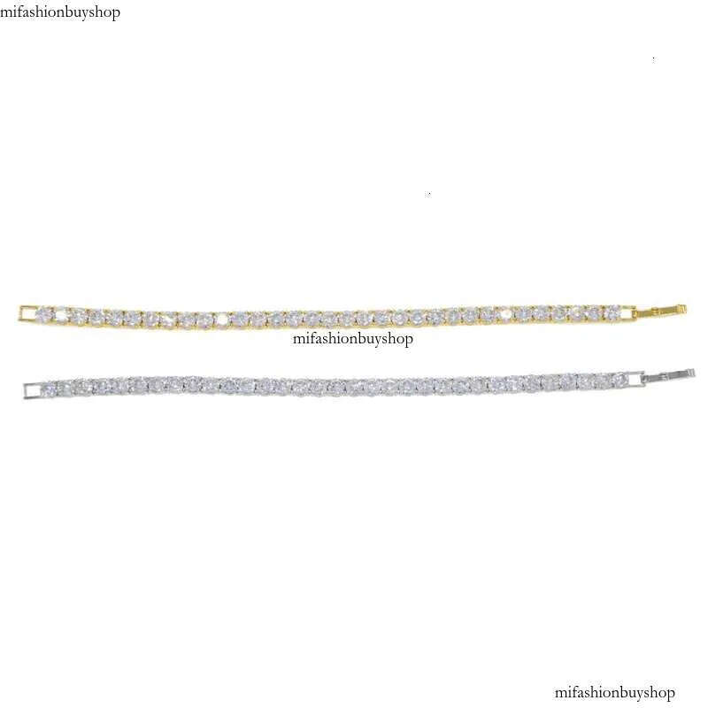 Hip Hop 3mm-4mm-5mm6mm Tennis Men's Chain Women's Pulseiras Jewelry Bracelet