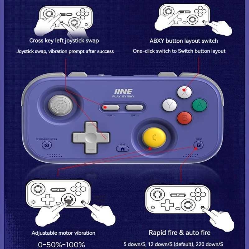 IINE Mini Retro Card Wireless Bluetooth Gamepads Portable Wired Dual Modes Gaming Controllers Joysticks For NS2 Switch2 Phone PC J251120