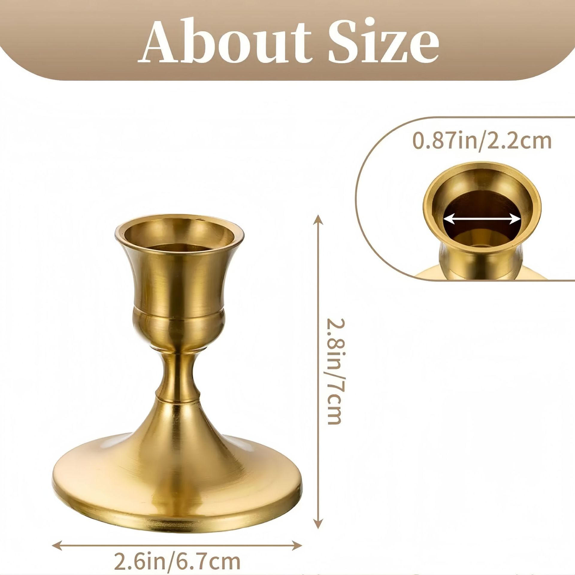 Brass Gold Taper Candle Set Vintage Metal Candlestick Holders for Dinner Room Table Centerpiece or Mantel Wedding Party Decor H260310