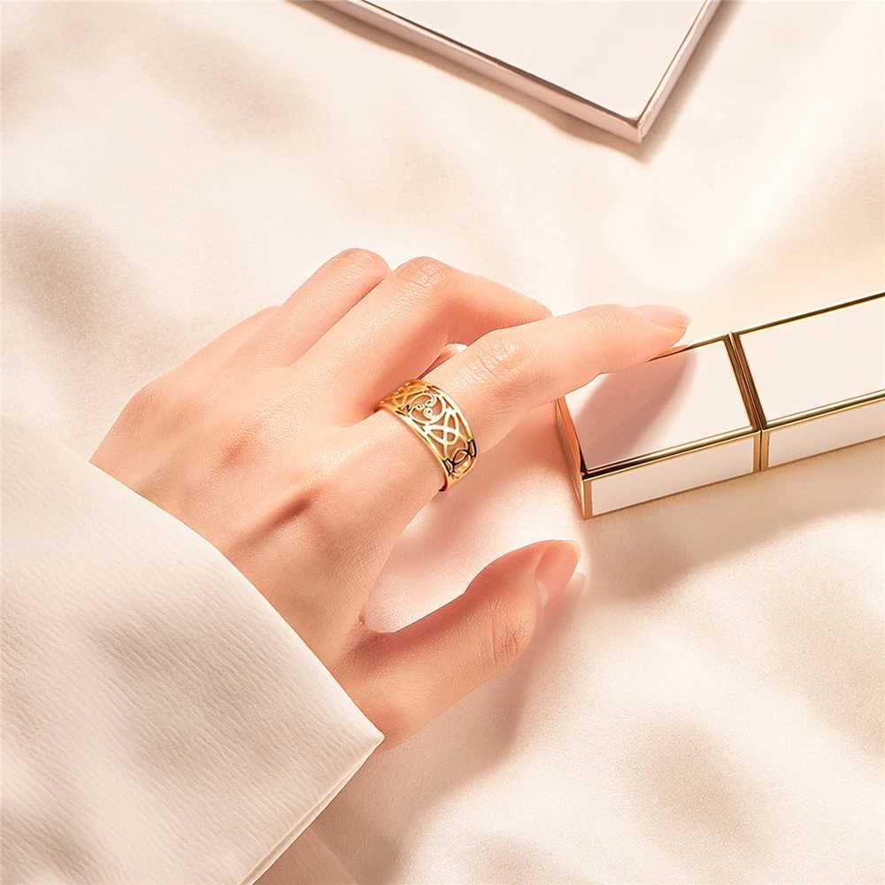 Unift Vintage Hollow Irish Celtics Knot Ring Stainless Steel Nordic Jewelry For Men Women Supernatural Amulet Accessories Gift J251020