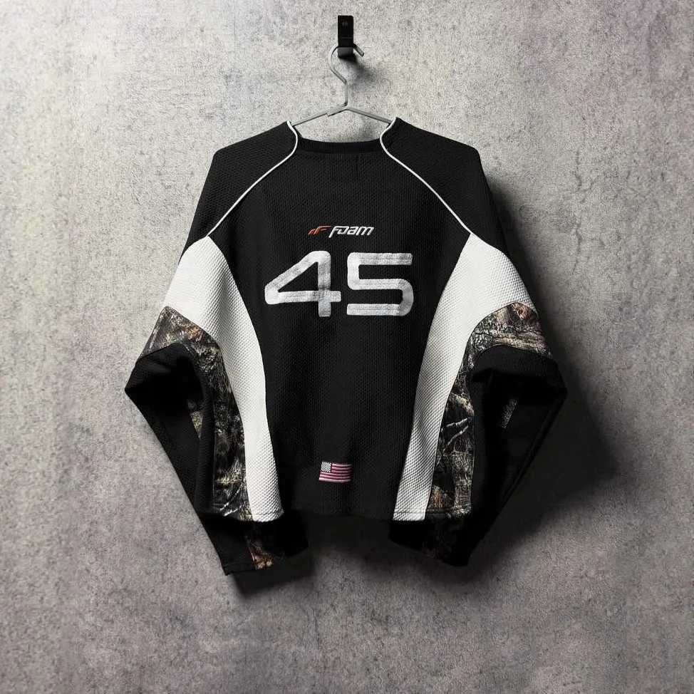 American Retro Functional Style Street Racing Suit Hip Hop for Men and Woman Sweatshirt Casual Loose High Street Motorcycle Top W251020