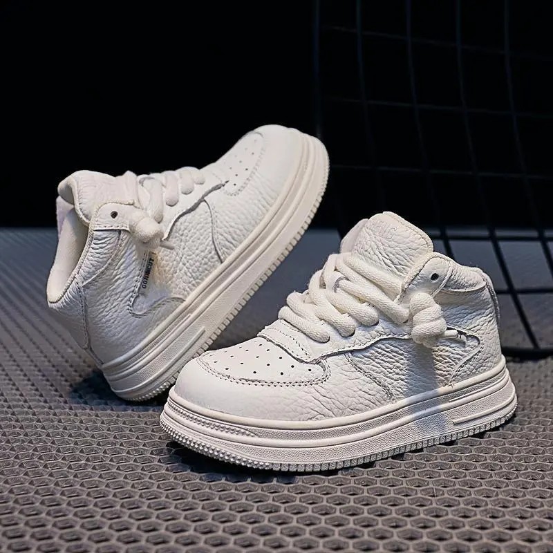 Kids Basketball Shoes for Boys High Top Board Shoes Girls White Black Brown Kidszworld Sneakers Children Footwear Shoes Sizes US9C-US5Y K1142