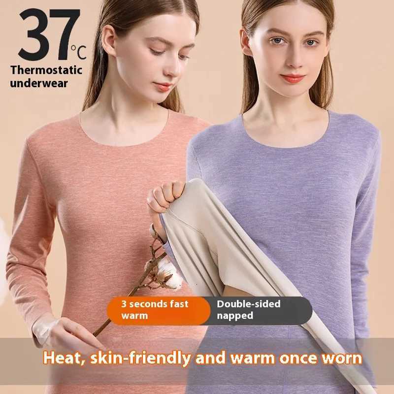 Autumn and Winter Nonmarking Womens Mens Thermal Underwear Set of Thickened Qiu Yi Qiu Pants De Velvet Winter Bottoming ShirtT251020