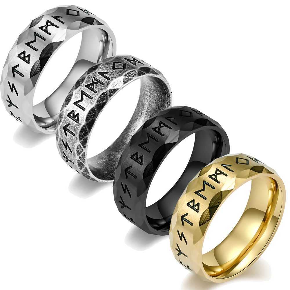 Vintage Odin Norse Viking Amulet Rune Rings For Men Women 316L Stainless Steel Words Ring Wedding Jewelry Valentines Days Gifts J251020