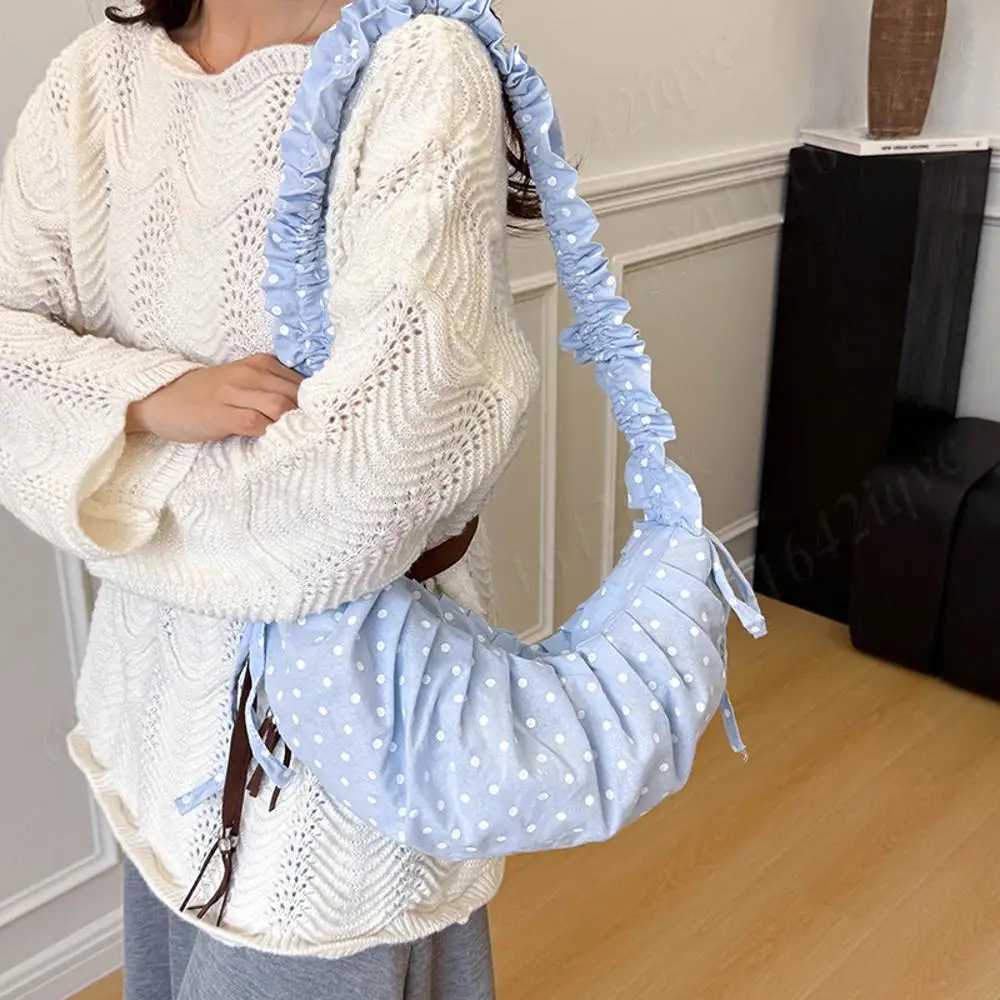 Polka Dot Tote Handbag Dumpling Bag Outdoor Travel Large Capacity Shoulder Crossbody Bags Chic Crescent Bag Daily Underarm PouchT251020