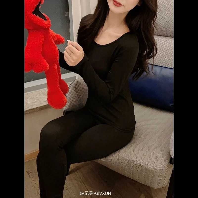 Autumn Winter Warm Suit for Women Constant Temperature Cotton Heating Thermal Underwear Base Clothes PantsT251020