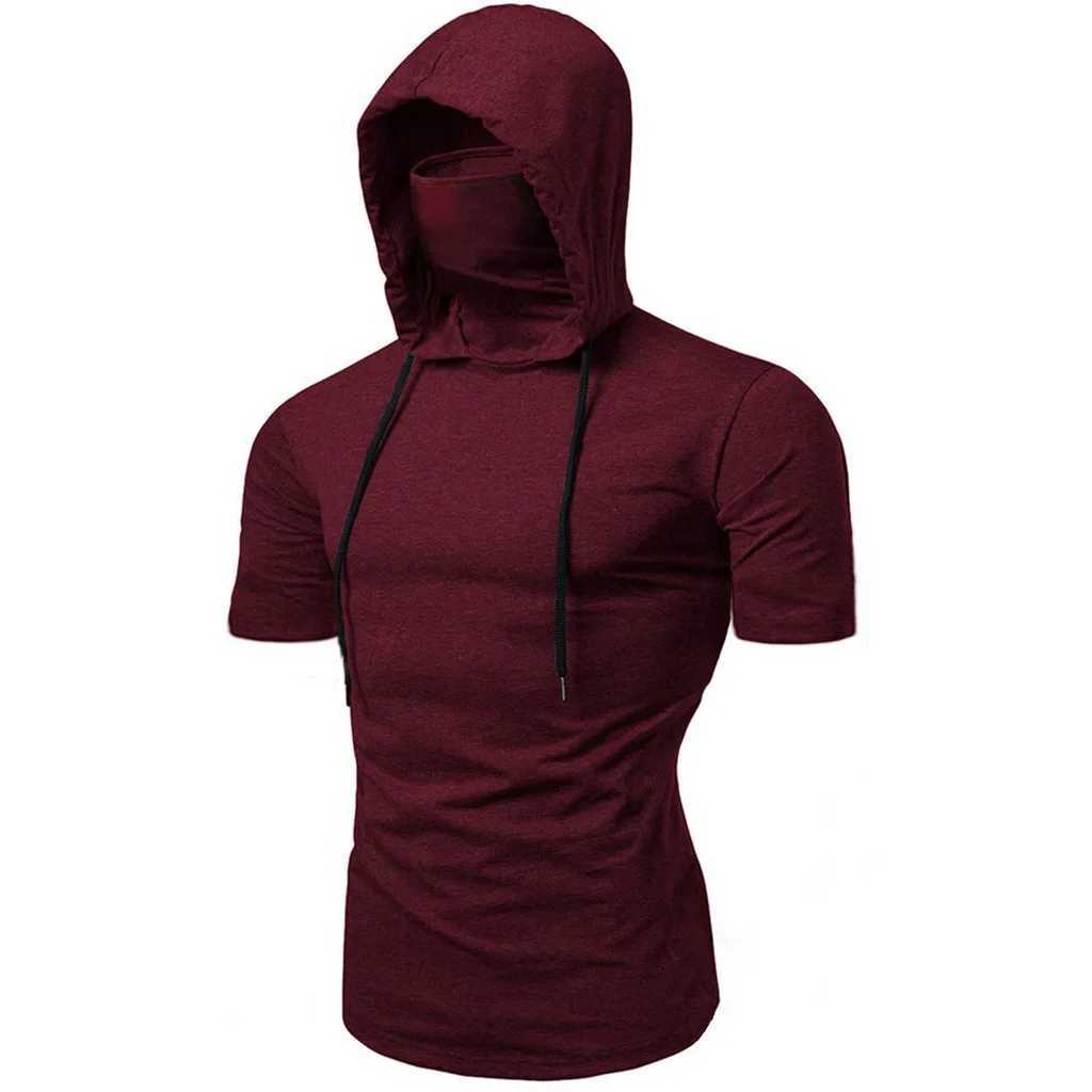 2023 new Mens Gym Thin Hoodie Long Sleeve Hoodies With Mask Mens Shirt Sports Cycling Male T Shirt Pullover Hoodies Tops W251020