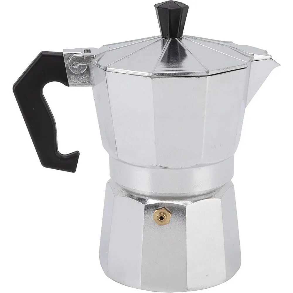 Aluminum Coffee Kettle Household Italian Octagonal Moka Coffee Tea Pot Off He Travel Outdoor Camping Tableware Equipment Y251020