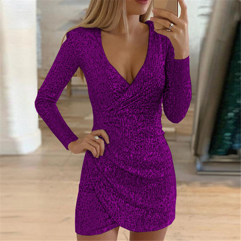 Women Long Sleeve Sequin Bodycon Dress Tassels Evening Party Vestidos Sexy Ladies Formal Classy Midi Dresses 210702