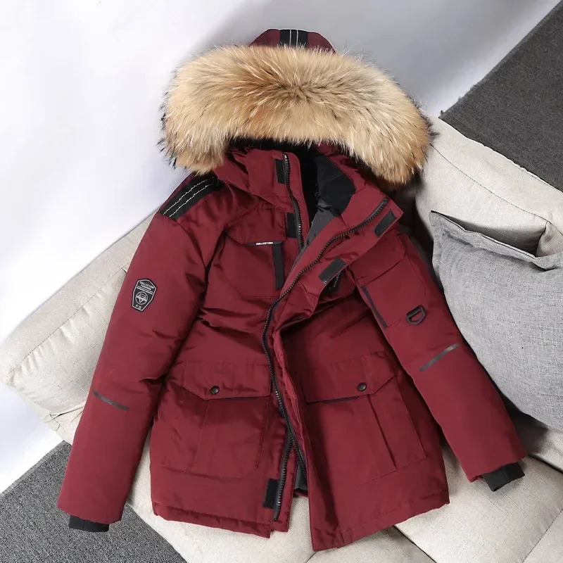Men Winter Duck Down Coats Hooded Fur Collar Casual Long Puffer Jackets Quality Male Outdoor Windproof Warm Parkas 4XL 251015 - view 4