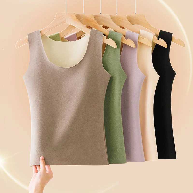 Autumn And Winter German Velvet Thermal Vest For Women With Breast Pads Large Size Seamless Thermal Underwear For WomenT251020