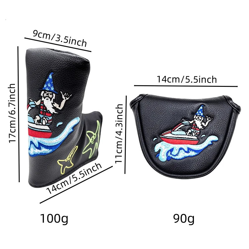 Surfing Mage Golf Club 1 3 5 Wood Headcovers Driver Fairway Woods Cover PU Leather High quality Putter Head Covers 251020