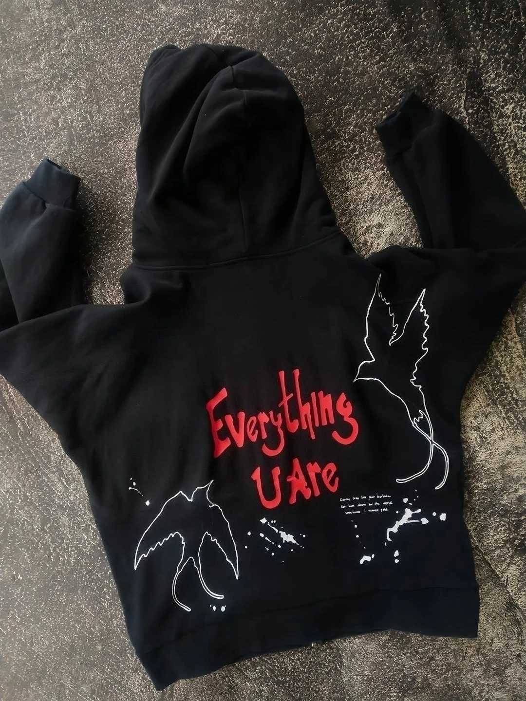 Retro Block Trend Text Slogan Pattern Print Hoodie High Bright Subculture Creative Autumn Sweatshirt Men Loose Sports Trend Top W251020