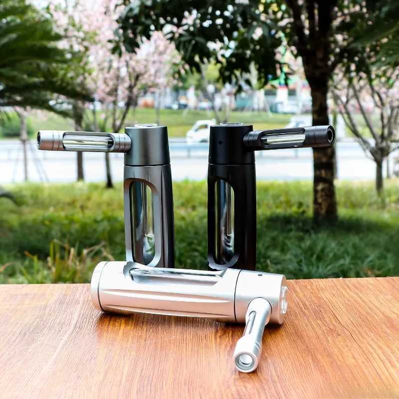 NEW Evil 155mm Dry Burning Grass Smoking Pipe Portable Aluminum AlloyGlass Tobacco Pipes Hookah Shisha Pipa Smoking Accessories Y251020