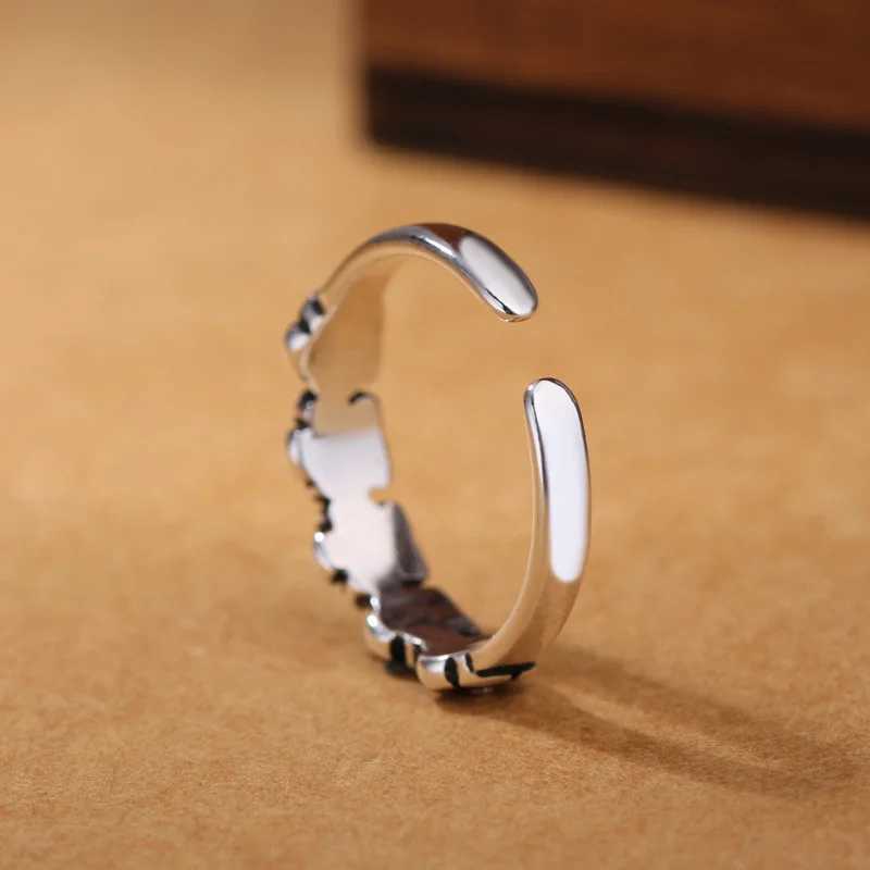 925 Sterling Silver Retro Flower Adjustable Rings For Women Engagement Luxury Quality Jewelry J251020