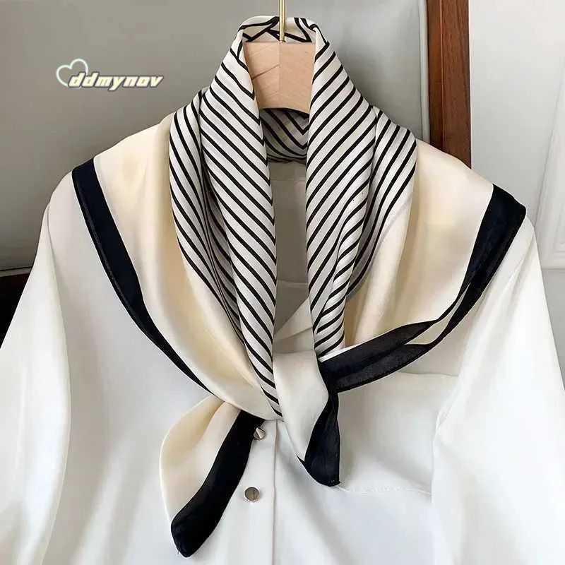 Silk Feel Square Scarf Women, Elegant Satin Neck Scarf, Lightweight Hair Tie Band for Work or Everyday ddmynov ddmynov