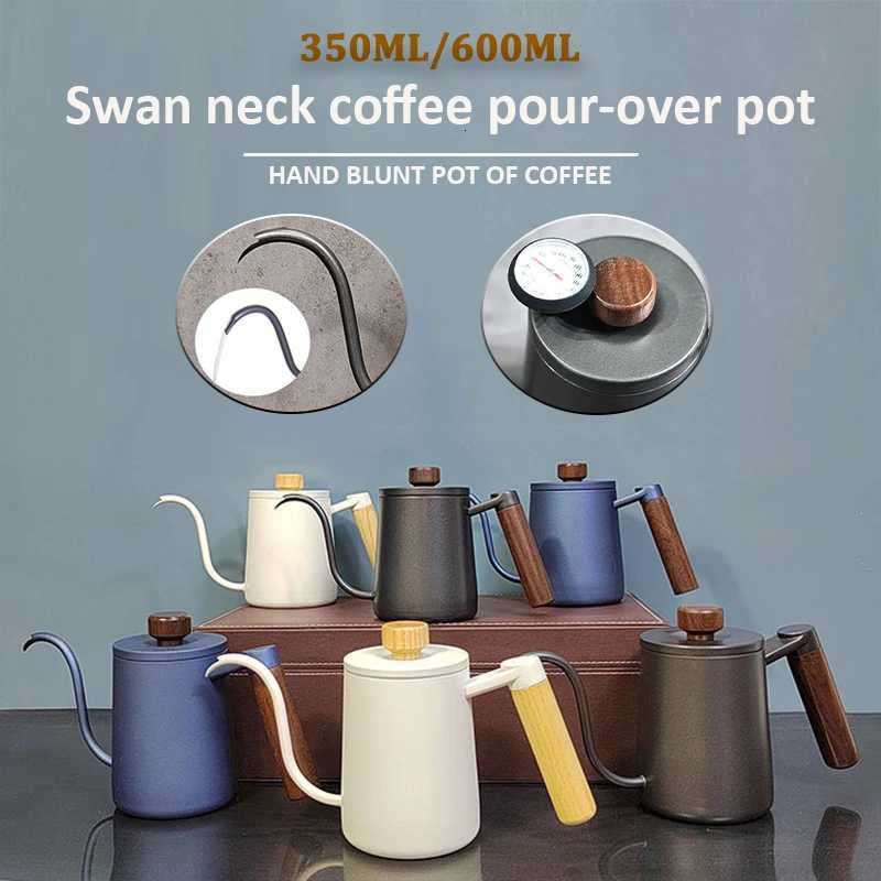 304 Stainless Steel Kitchen Coffee Pot Barista Long Neck Spout Milk Frothing Kettle Coffee Accessories 550 600ml Y251020