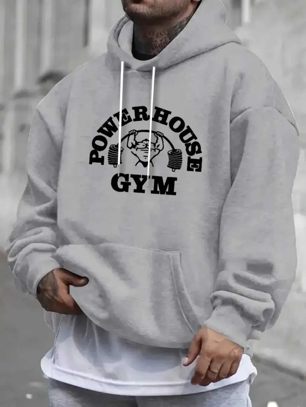 Hot selling new mens autumn gym muscle training letter print comfortable and soft hooded sweatshirt outdoor sports top W251020