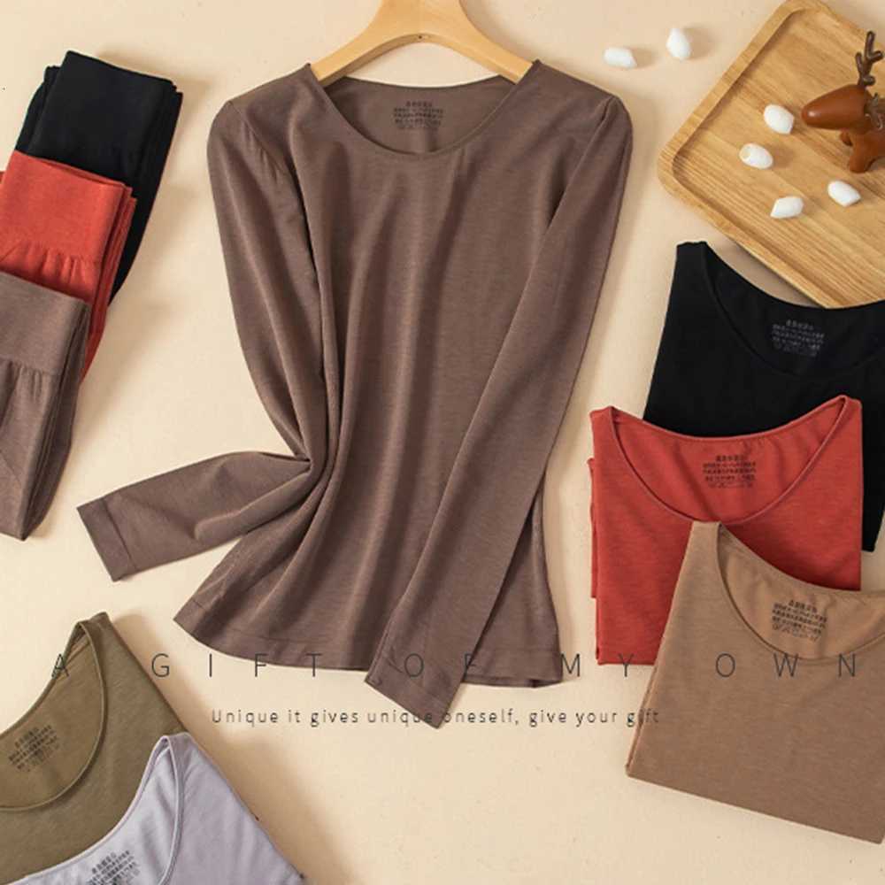 Winter Womens Thermal Underwear set 2 piece woman ONeck Seamless Thin slim fit Long Johns thermal pants Women thermal clothingT251020