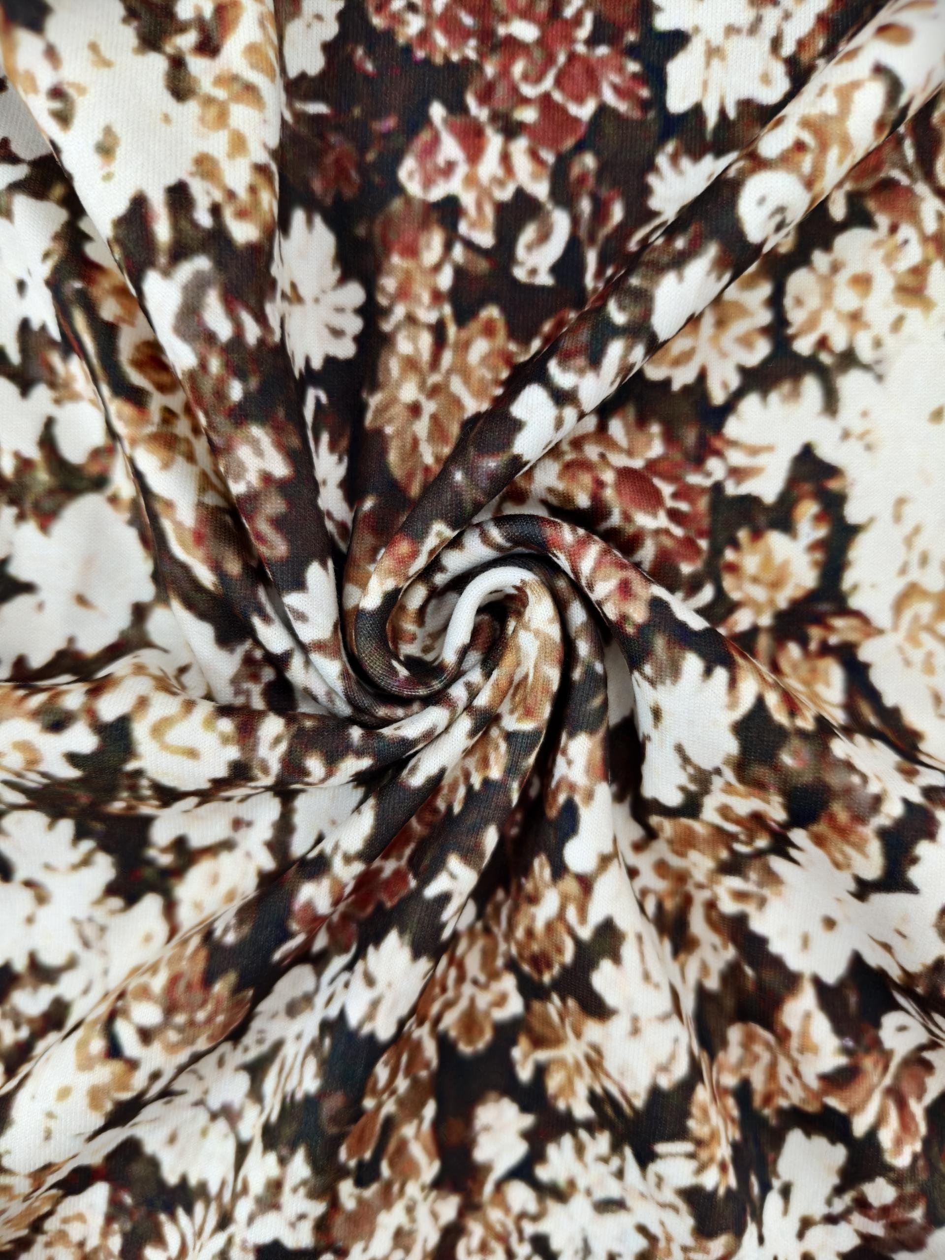 Women's Autumn & Winter Fashion Elegant Milk Silk Midi Skirt, Casual Elastic Waist Floral Printed Skirt for Office & Outing-CF56409