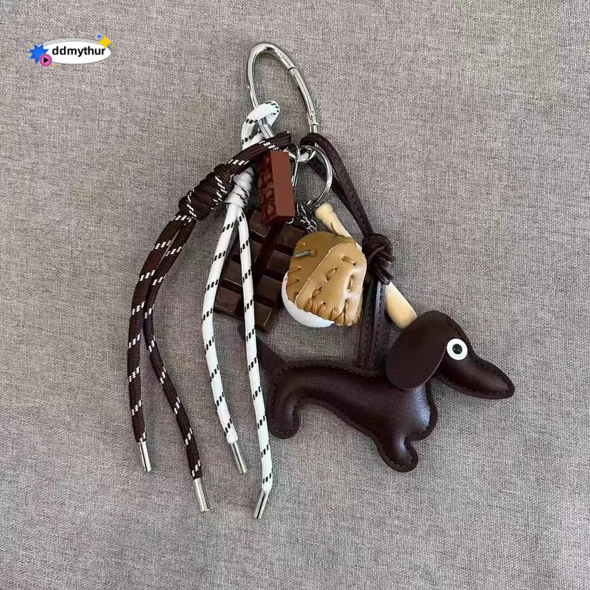Dachshund Plush Charm - Designer Style Bag Accessory, Keychain, Car Lanyard, Baseball Decoration ddmythur