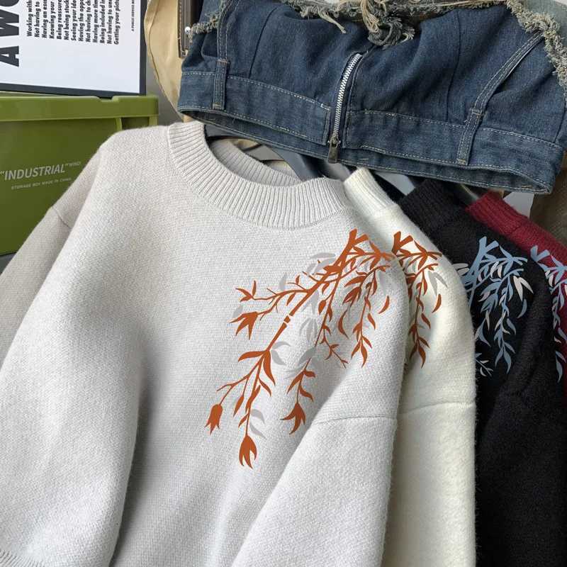 Mens Oversized Sweaters Autumn White 5XL Knitted Sweater Fahion Letter Print Casual Wear for Man Knit Pulloves Men Clothes W251020