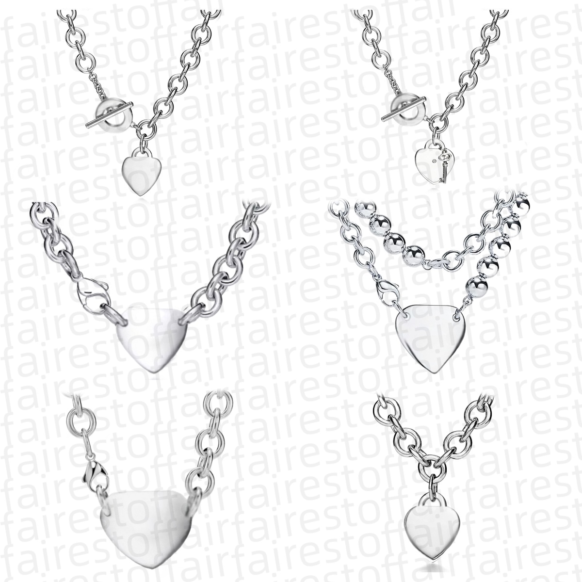 necklace luxury jewelry designer heart charm necklace Luxury Necklaces For Women Diamonds Love Metal Chain Thin Pendant Necklaces womens couples bracelet
