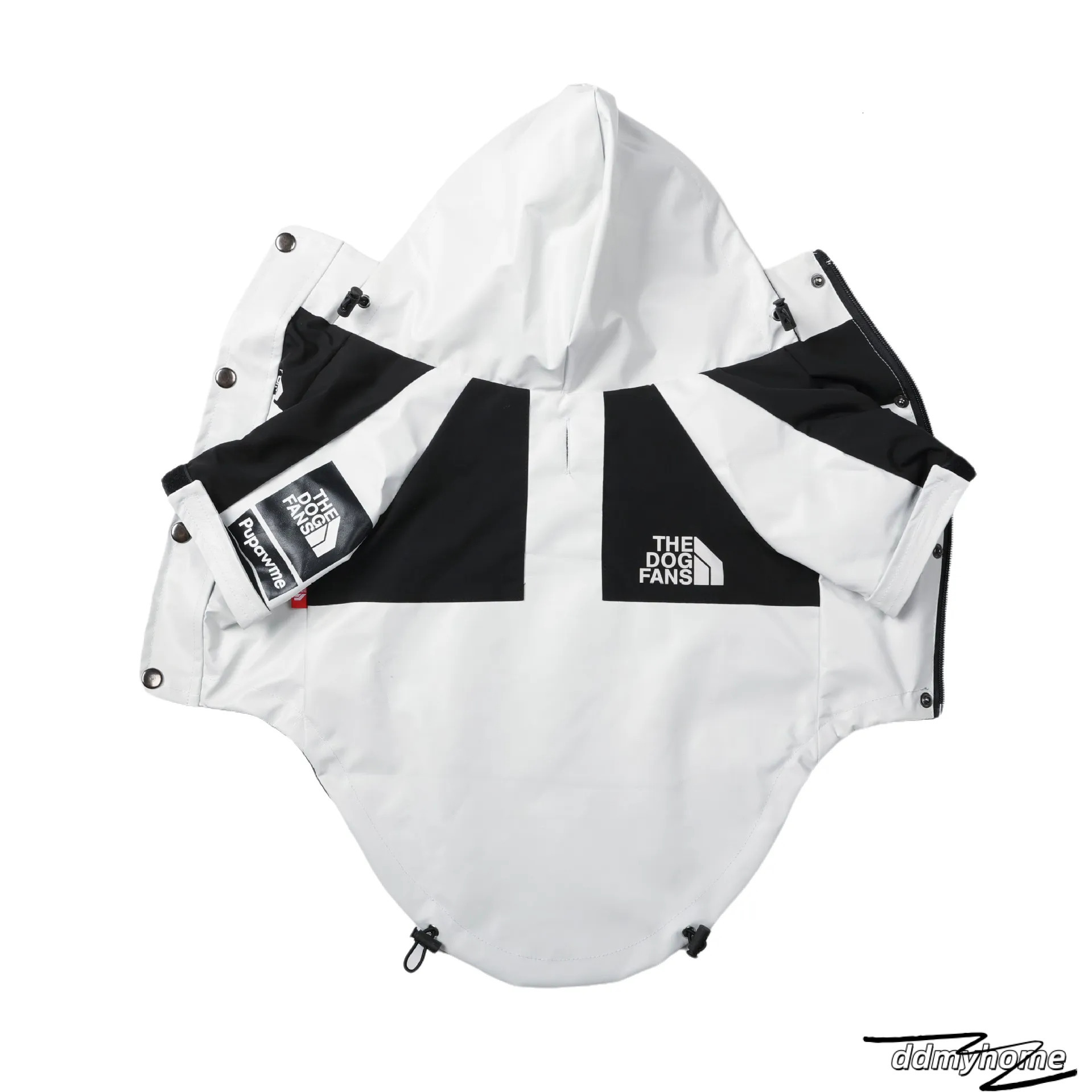 Autumn Winter Coat, Waterproof Dog With Leash Hole, Windproof Warm Outdoor Jacket Adjustable Hood Zipper Closure For Small To Large Dogs White XXXL A3