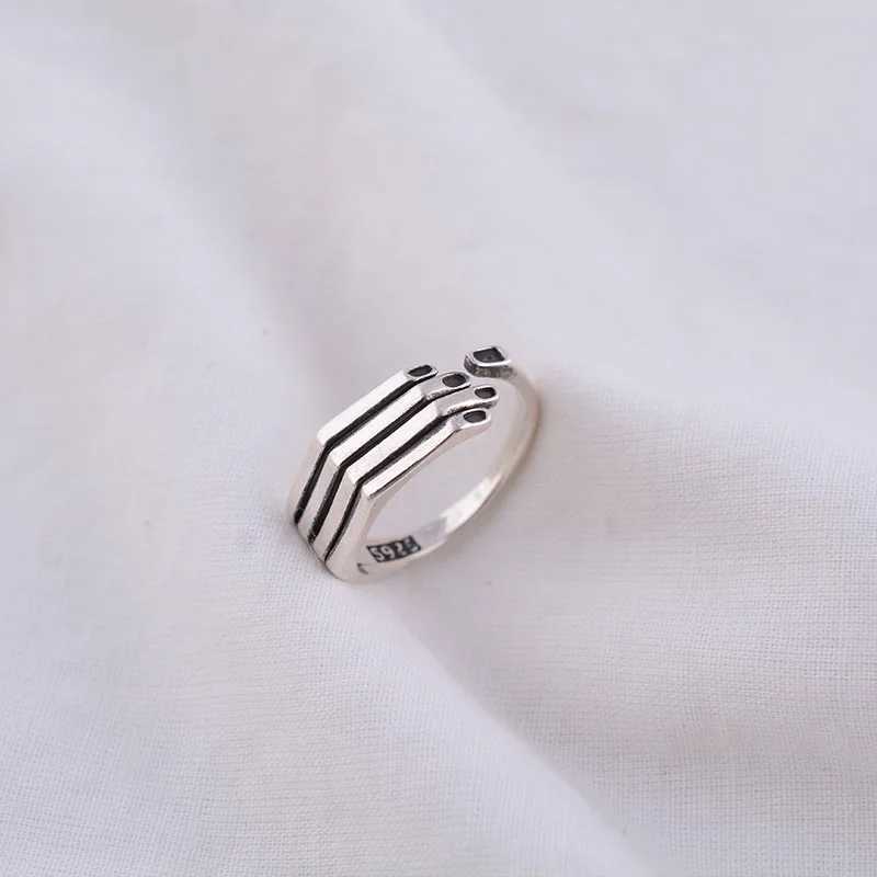 925 Sterling Silver Geometry Palm Female Ring Adjustable Rings For Women Jewelry Money 925 J251020