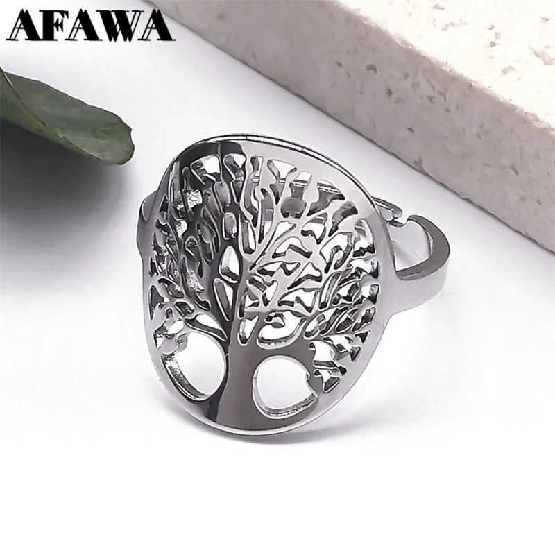 Vintage Viking Tree of Life Ring Stainless Steel Adjustable Finger Rings for Women Men Lucky Jewelry Couple Party Gift J251020