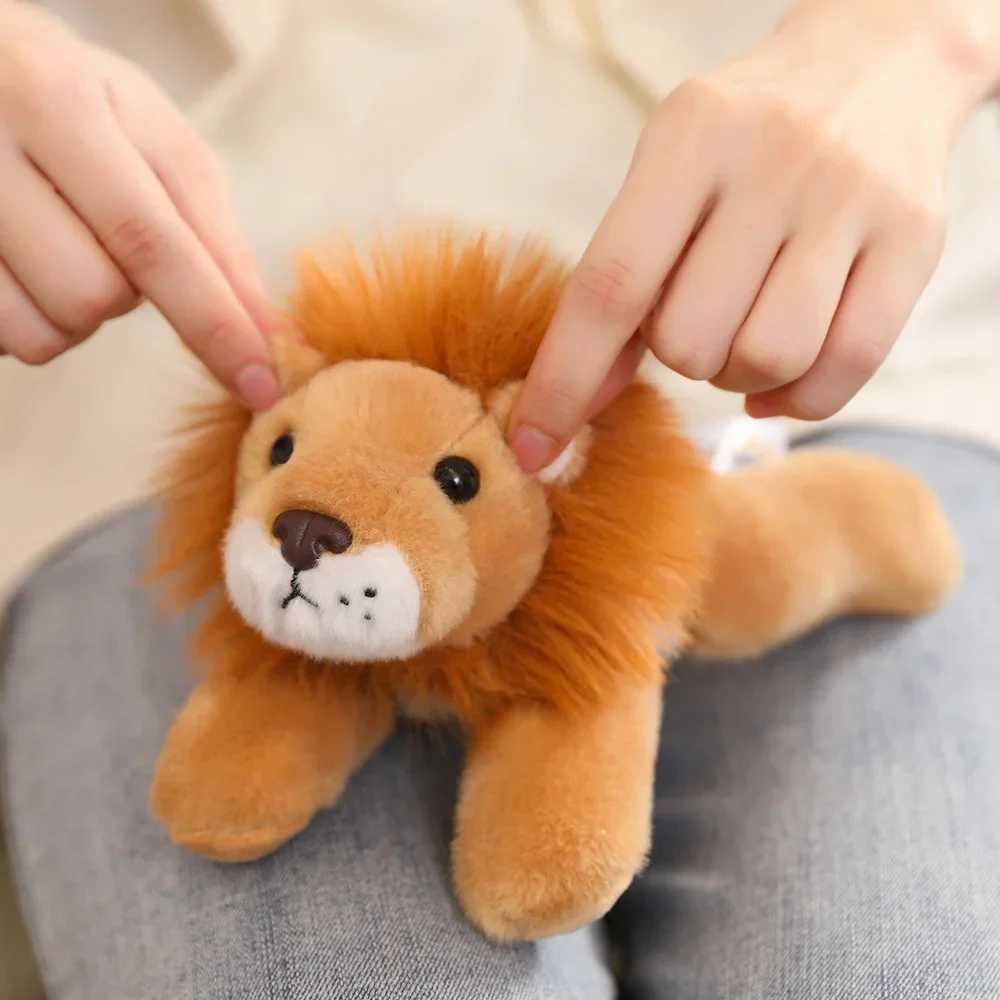 Multiple Kinds Forest Animal Plush Toys Fluffy Lion Panda Wolf Zebra Giraffe Elephant Doll Funny Lying Prone Pose Cartoon Pets J251020