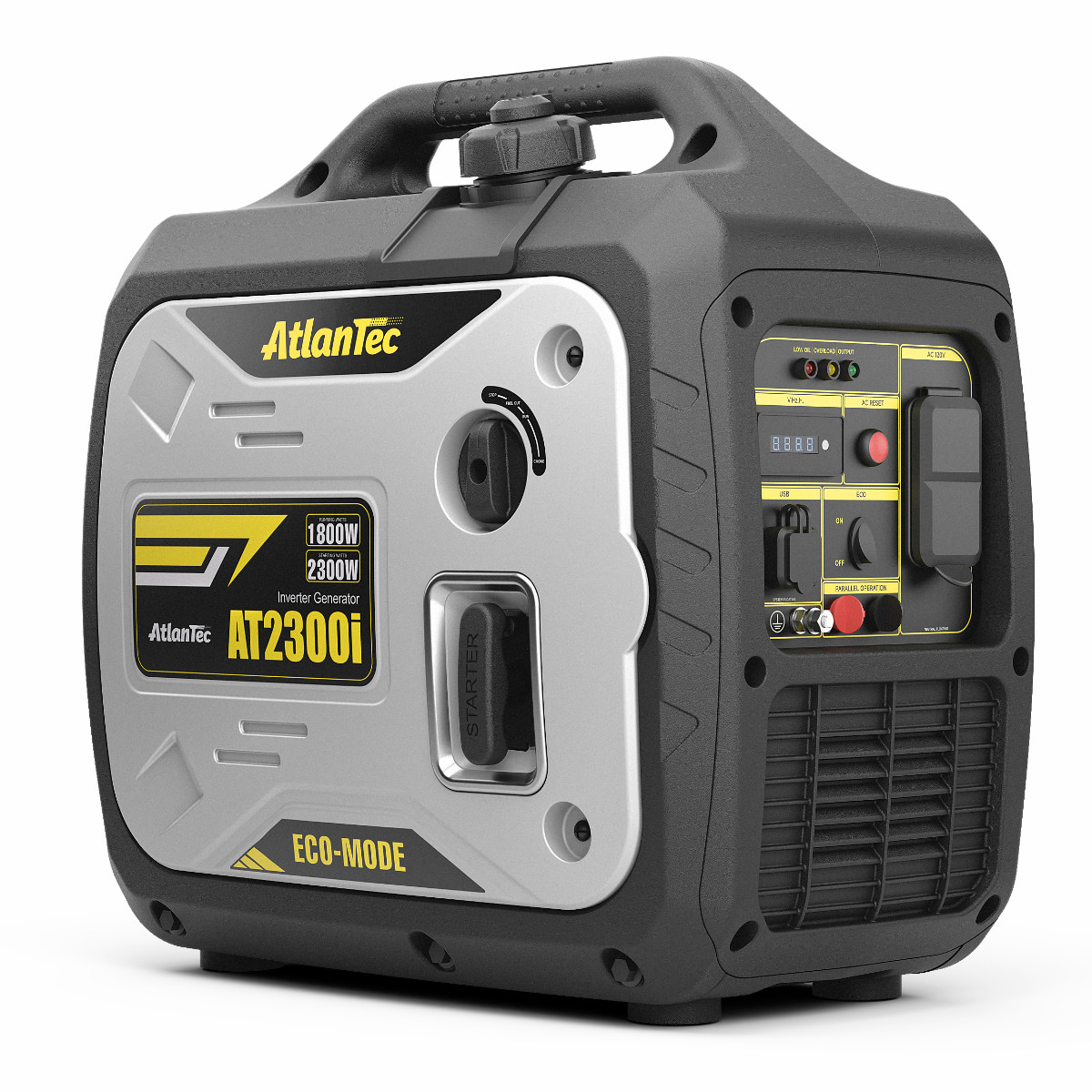 2300W Super Quiet Generator, Portable Power Gas Powered Inverter Generator, Station Emergency Parallel Capable Long Run Time Camping Rechargeable Inve