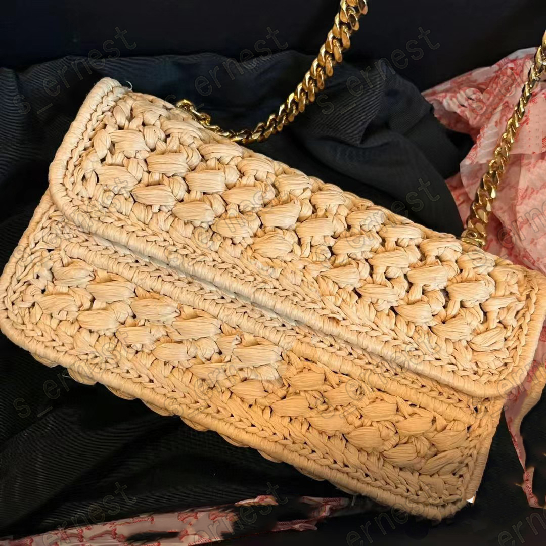 Designer Bag Women Shoulder Bag Fashion Travel Beach Straw Bags Ladies Handbags Baguettes Clutch Bags Chain Purses
