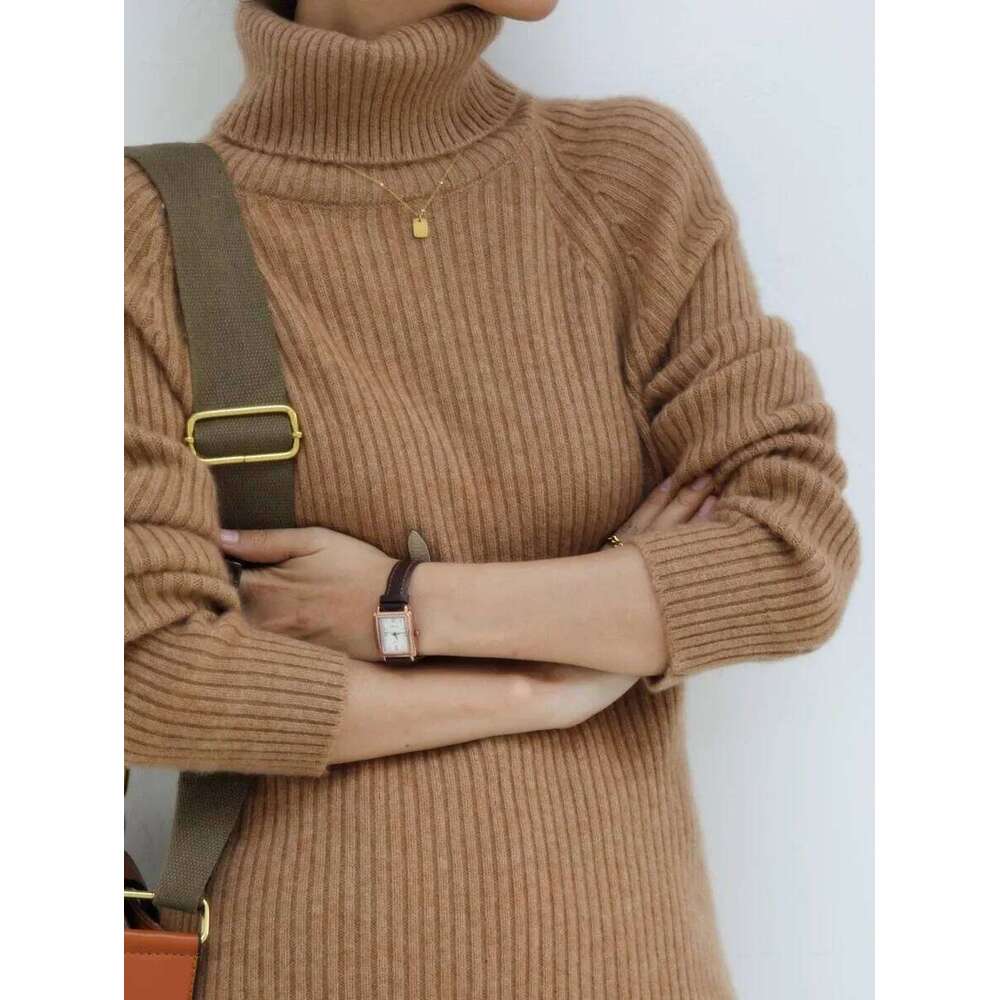 Women's High-Neck Loose Warm Base Layer Pure Autumn Winter 100% Cashmere High-End Bottoming Sweater 251020 251020