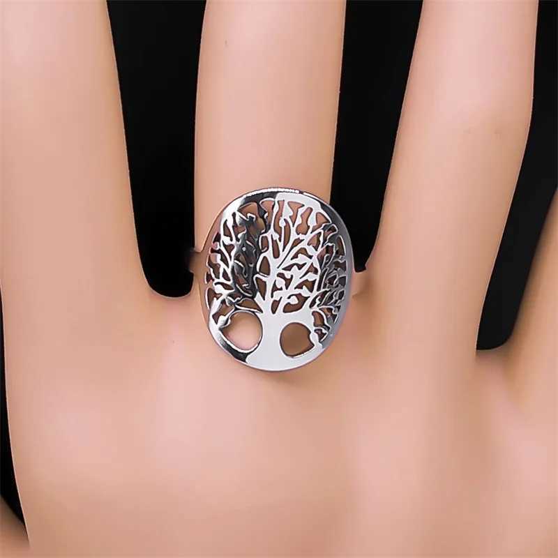 Vintage Viking Tree of Life Ring Stainless Steel Adjustable Finger Rings for Women Men Lucky Jewelry Couple Party Gift J251020