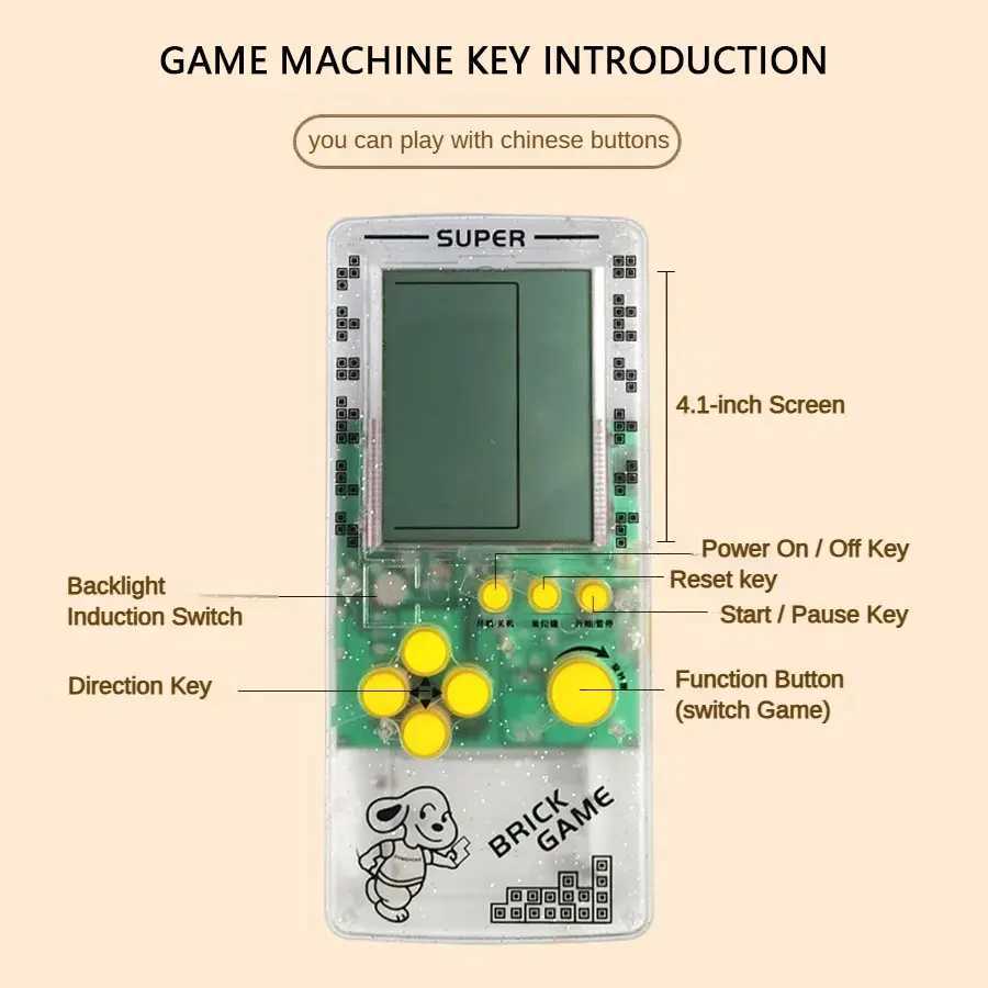 Large SCREEn Classic Game Console Handheld Game Players NostaLGic Childhood Educational Toys Adult StressRelieving J251120