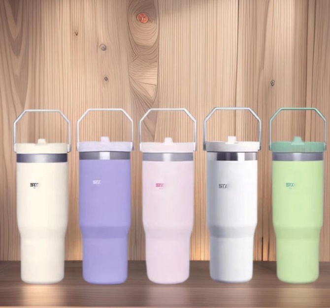 30oz Water Bottle Car Cup Fashion Portable Double Drink Cover Insulated Stainless Steel Coffee Mug Ice King for Outdoor Camping cup