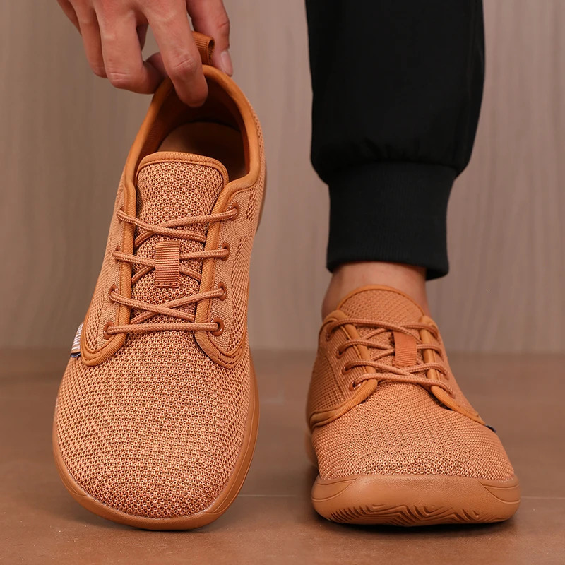 Mens Shoes Sneakers Wide Toe Barefoot Casual Wide Last Fashionable Canvas Black Flat Board Shoes Breathable Mesh Mens Shoes 251014