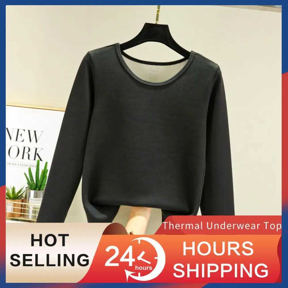 Fashion Women Thickened Bottomed Shirt Winter LongSleeved Basic Shirt Solid Color Warm Slim Thermo Lingerie Thermal UnderwearT251020
