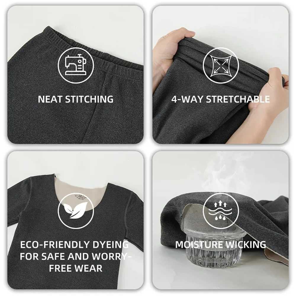 Winter Thermal Underwear Set For Women Fleece Lined Long Johns Seamless Warm Base Layer Top Bottom For Cold WeatherT251020