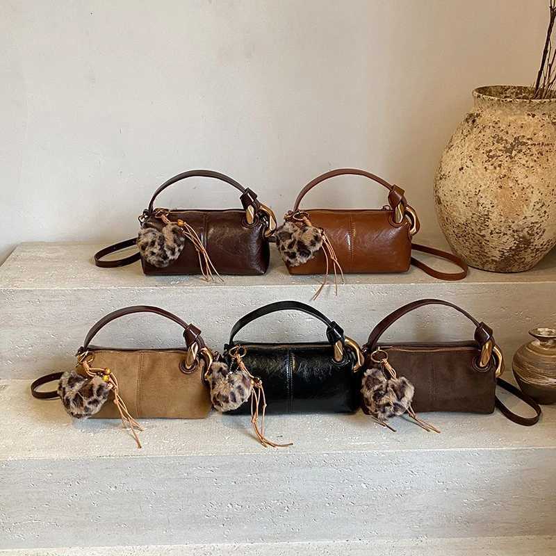 Fashion Leopard Print Handbag Bag Vintage Versatile Shoulder Bag Koreanstyle Casual Crossbody Bag Highquality Suede Women BagsT251020