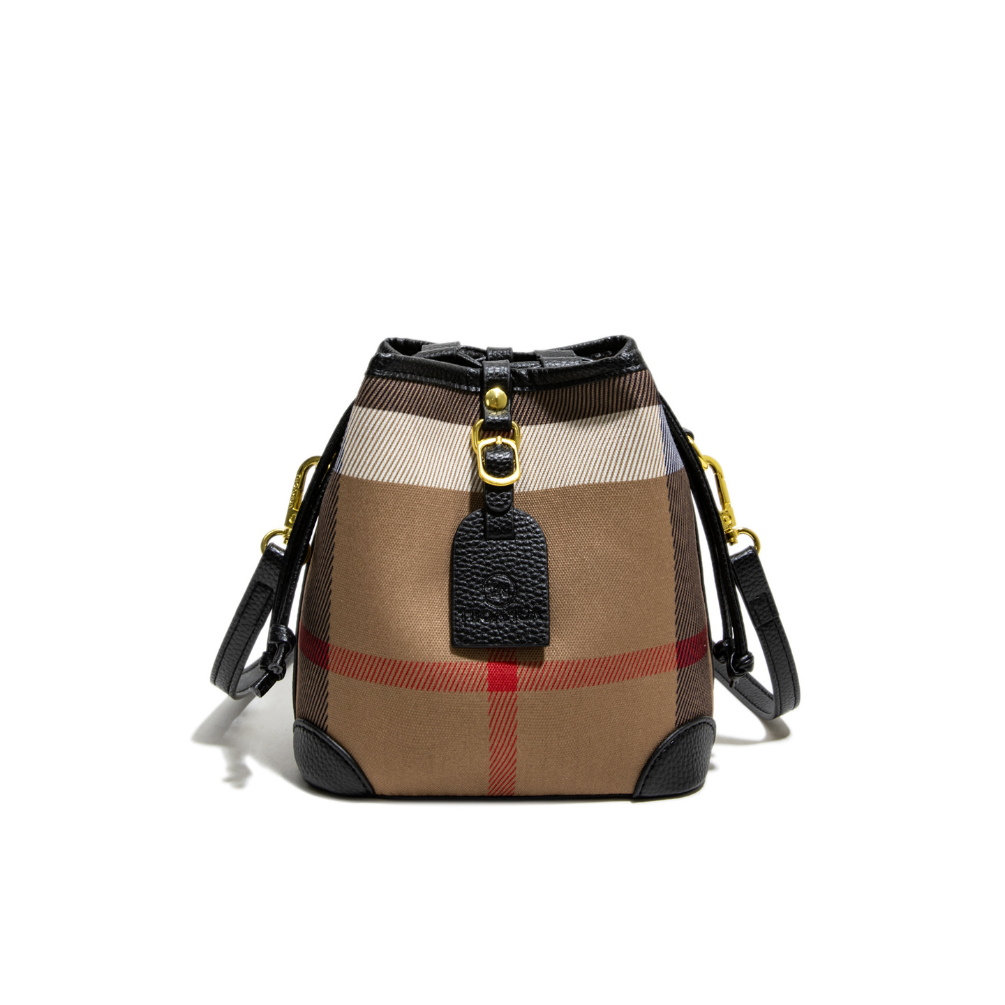 Designer bag free shipping luxury classic check plaid tartan bucket bag 2025 new large capacity shoulder bag for women