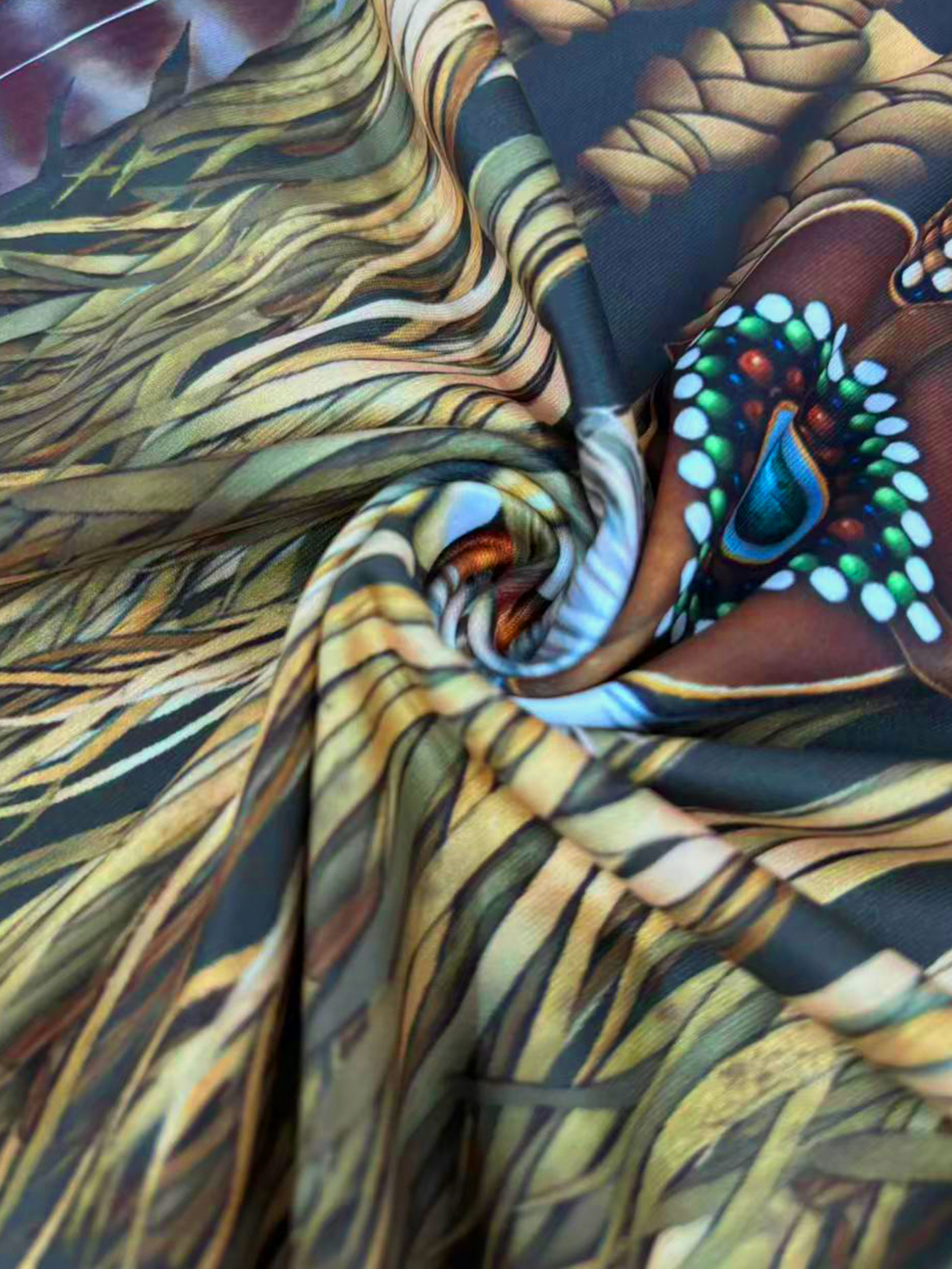 Women's Autumn & Winter Retro Ethnic Style V - Neck Long Sleeve Top, Casual Milk Silk Blouse-CF40221